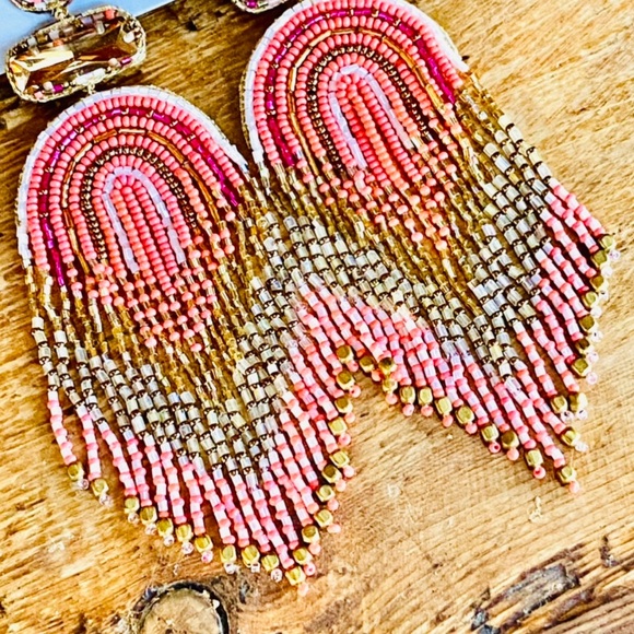 🌺🎉HP🎉🌺 NWT Deepa Gurnani Luxe Beaded Fringe Chandeliers - Picture 11 of 16